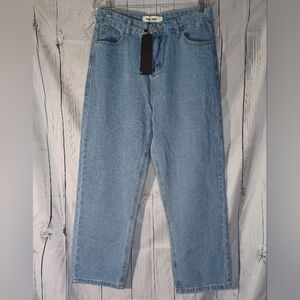 RealTakai Barrel Leg Baggy Light Wash Blue Denim Jeans NWT